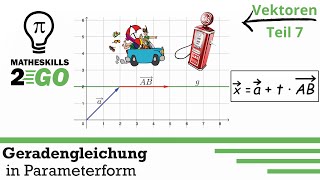 Geradengleichung in Parameterform  Stützvektor Richtungsvektor  Vektoren [upl. by Rebliw]