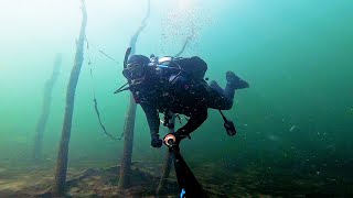 Scuba Diving Silverwood Lake California Huge Fish Anchors and a Frozen Duck [upl. by Neisa840]