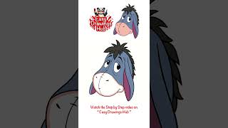 How to draw Eeyore from Winnie the Pooh  Easy Drawing [upl. by Arikaahs]