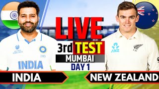 India vs New Zealand 3rd Test Day 1  IND vs NZ Live Match Today  Live Cricket Match Today [upl. by Nathalia]