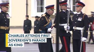 King attends 200th Sovereigns Parade at Sandhurst [upl. by Girovard]