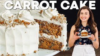 EASY CARROT CAKE RECIPE with Cream Cheese Frosting [upl. by Deeas]