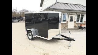 Sure Trac STW Enclosed Cargo Trailer 5x8 2990 GVW VNose Ramp Black STW6008SA [upl. by Dworman]