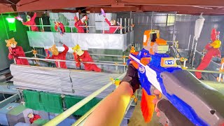 Nerf War  Amusement Park Battle 30 Nerf First Person Shooter [upl. by Lenneuq373]