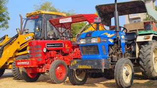 JCB 3dx Eco Backhoe Loading Tractor Stuck in Mud Mahindra 475 XP Plus Eicher 380 Massey 1035  JCB [upl. by Iegres]