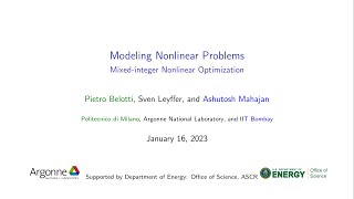 Lecture 6 Modeling Nonlinear Problems by Sven Leyffer [upl. by Nitza220]