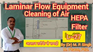 Laminar Flow Equipment  Cleaning of Air for Aseptic Area  Microbiology  BP303T  L27 [upl. by Zared]