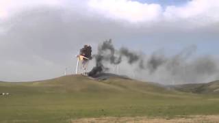 Wind turbine is on fire [upl. by Airenahs]