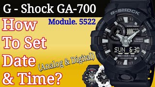 GShock GA700 Time Adjust  Set Date amp Time AnalogDigital GShock 5522 [upl. by Durrell]