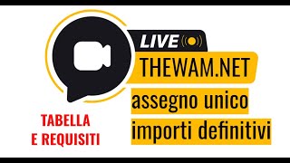 ASSEGNO UNICO 2022 le TABELLE con tutti GLI IMPORTI  LIVE [upl. by Hillhouse]