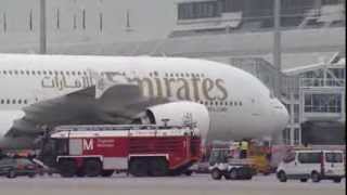 First landing of Emirates A380 in Munich  Munich  Emirates Airline [upl. by Anitsyrhk]