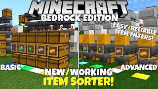 Minecraft Bedrock New Reliable ITEM SORTER Basic amp Advanced Design Tutorial MCPE Xbox PC Ps4 [upl. by Stallworth763]