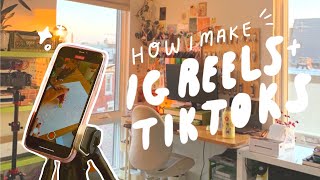 how i make aesthetic instagram reels amp tiktoks as an artist filming editing monetization [upl. by Nylak]