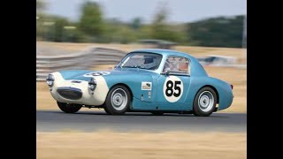 VSCC Silverstone 2023  Fiscar race  1962 Austin Healey Sebring Sprite [upl. by Eicrad]