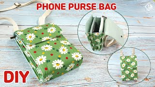 DIY PHONE PURSE BAG mini crossbody bag  sewing tutorial Tendersmile Handmade [upl. by Marti]