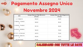 Assegno Unico Novembre 2024 Date Pagamenti INPS e Importi Aggiornati [upl. by Etty]