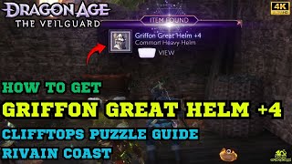 How to get Griffon Great Helm 4  Clifftops Puzzle Guide Rivain Coast  Dragon Age The Veilguard [upl. by Wade]