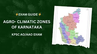 AGROCLIMATIC ZONES OF KARNATAKAHELPFUL FOR KPSC AO EXAM AND AGRICULTURE EXAMS [upl. by Mina]