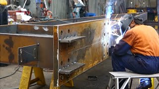 Fabrication process of steel building frame and the fully automatic steel frame welding line [upl. by Angeli107]