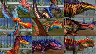 ALL HYBRID PTEROSAUR amp ALL HYBRID AMPHIBIAN All Max Level amp All Evolution  Jurassic World The Game [upl. by Alimaj]