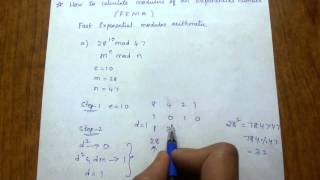 How to calculate a power b modulus n ie a  b mod n [upl. by Idona]