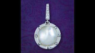 Art Deco Saltwater Pearl Diamond Pendant 18ct Gold With Cert [upl. by Ydne]