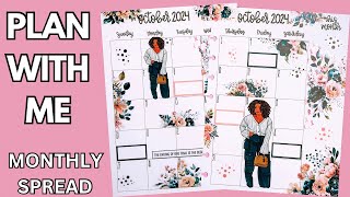 PLAN WITH ME  MONTHLY SPREAD  PLANNING PRISS amp STICKWITHCATIE [upl. by Tamas]