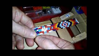 Beading a Native American Bracelet my first By Gary Orrock RN [upl. by Oslec]