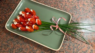 Тюльпаны на 8 марта рецепт закуски Tulips for March 8 aperitif recipe recipeрецепт [upl. by Perusse464]