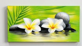 step by step acrylic painting on canvas for beginners  Nature scenery painting  easy panting [upl. by Carmelina]