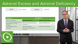 Adrenal Excess and Adrenal Deficiency – Endocrinology  Lecturio [upl. by Aneeres]