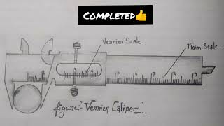 How to draw diagram of Vernier calipersVernier caliper [upl. by Eizle]