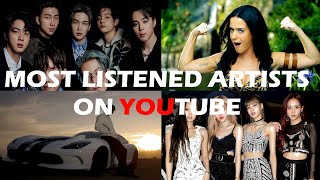 100 most listened artists on youtube [upl. by Luehrmann]