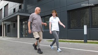 Prosthetic gait training  Outdoor Training  Ottobock [upl. by Kallick]