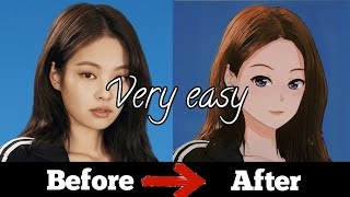 HOW TO CHANGE NORMAL PICTURES into ANIME VERSION  ANIME EDIT TUTORIAL STEP BY STEP [upl. by Nichol]