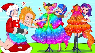 Princess Dress Up Christmas gifts story 🎄🎅🏻  Hilarious Cartoon Animation [upl. by Ahsinal437]