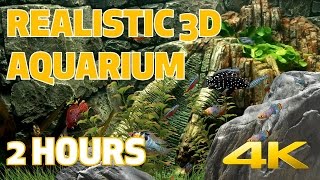 3D FISH AQUARIUM in 4K 60fps  2 HOURS  Nature Relaxation [upl. by Seth]