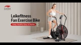 leikefitness Fan Exercise Bike Upright AirBike Indoor Cycling Stationary Bicycle [upl. by Yeliah]