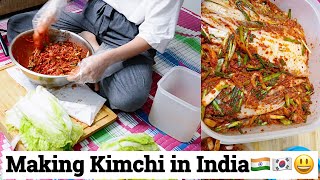 Making Kimchi in India🇮🇳🇰🇷🥙 [upl. by Gwenore]