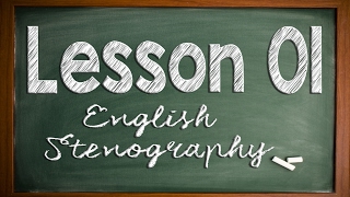 English Stenography Lesson 01 [upl. by Ydoc]