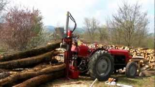 Treuil artisanal sur fendeuse AMRa la fin de cette vidéo gros plan sur le treuil hydraulique [upl. by Angy]