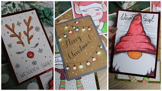 Ręcznie robione kartki na Święta Bożego Narodzenia  Christmas cards DIY [upl. by Akierdna]