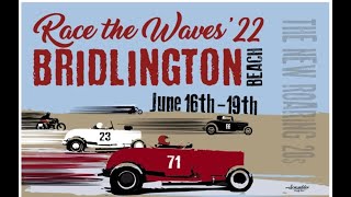 Bridlington Race The Waves 2022 Vintage Motorcycles and Hot Rods Driving onto South Beach [upl. by Annadiane623]