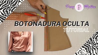 BOTONADURA OCULTA Y ADELANTAMIENTO DE HOMBRO CAMISERO 👚¡Aprende Su Trazo Fácilmente [upl. by Fraya789]