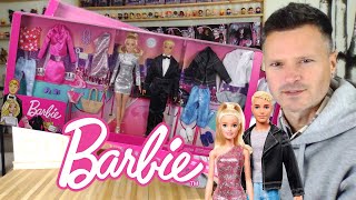 Barbie and Ken Dolls with 5 Outfits for Each Mattel Unboxing Review GHT40 [upl. by Stillmann622]