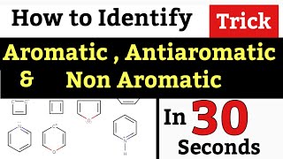 How to Identify Aromatic Anti Aromatic and Non Aromatic Compound  Super Trick  Organic [upl. by Gagliano980]