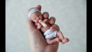 Itty Bitty Miniature Silicone Reborn Baby Girl Eva [upl. by Tezil]