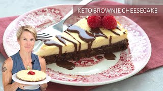 TWO amazing KETO DESSERTS in one My Famous Keto Brownie Cheesecake [upl. by Basso]