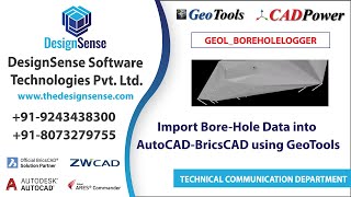 Import BoreHole Data into AutoCADBricsCAD using GeoTools  GeoTools Tutorial  GEOLBOREHOLELOGGER [upl. by Nevet]