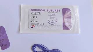 Vicryl suture 50mm needle [upl. by Hgieliak45]